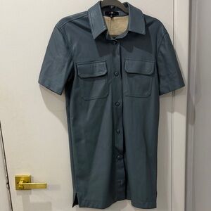 7 For All Mankind Leather mini dress in Blue/grey like new